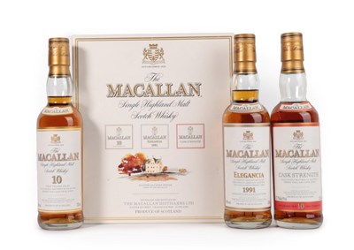 Lot 3050 - The Macallan Single Highland Malt Scotch Whisky Travellers Choice: 3 x 330ml bottle set...