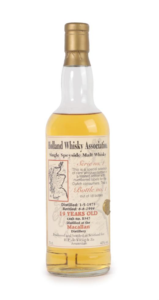Lot 3091 - Holland Whisky Association: 19 Years Old Macallan Single Speyside Malt Whisky, from Series...