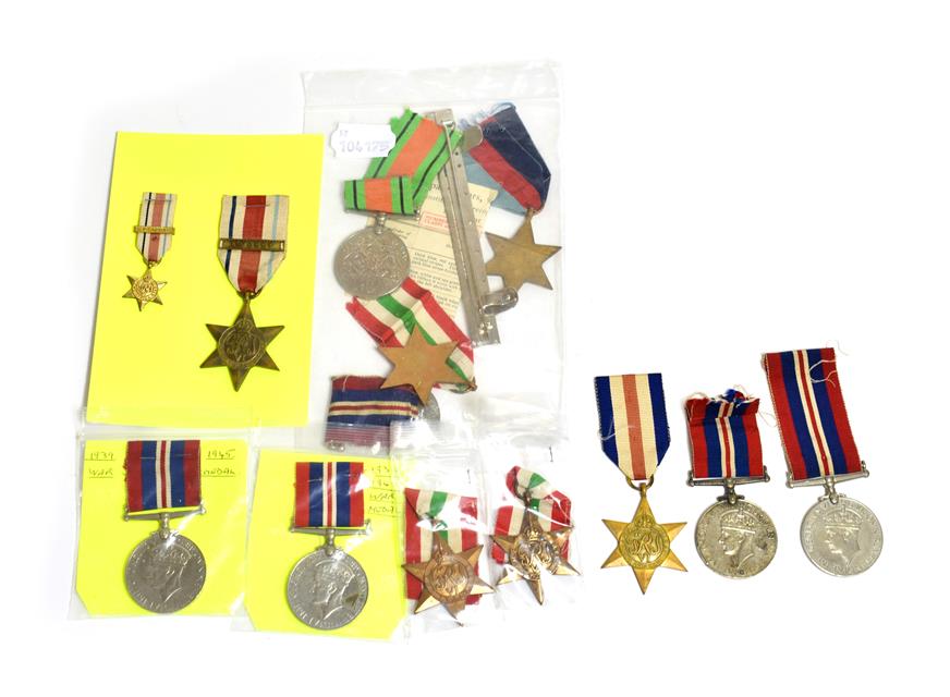 Lot 2009 - A Second World War Group of Six Medals, comprising 1939-45 Star, Africa Star with clasp 8TH...