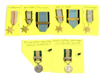 Lot 2011 - Six British Miniature Medals, comprising two India General Service Medals with clasps NORTH...