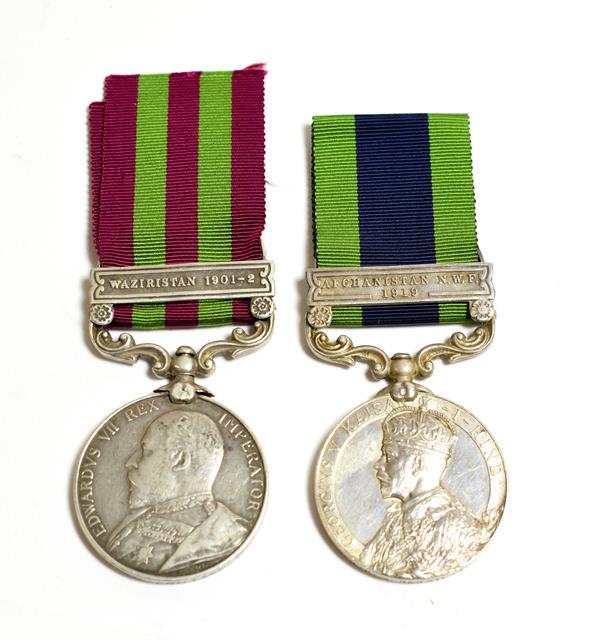 Lot 2022 - An India Medal, 1895-1902, Edward VII, with clasp WAZIRISTAN 1901-2, awarded to 230 Dvr.Sunder...