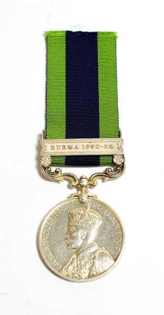 Lot 2027 - An India General Service Medal, with clasp BURMA 1930-32, awarded to LIEUT.E.(Edwin) R.(Ramsay)...