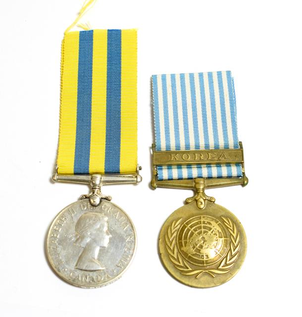 Lot 2028 - A Korea Pair 1950-53 (Canadian Issue), comprising Korea Medal awarded to SC-7217 B.G.I. HEENAN...