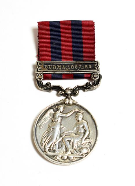 Lot 2031 - An India General Service Medal 1854-1895, with clasp BURMA 1887-89, awarded to 27??? Pte. C.O'Flynn