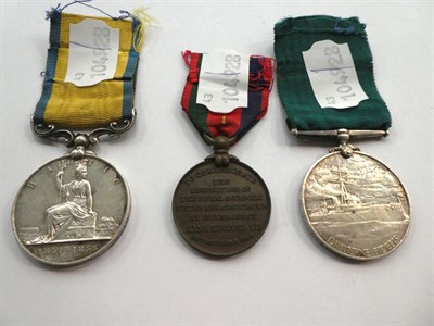 Lot 2038 - A Victorian/Edwardian Long Service Naval Group of Three Medals, comprising Baltic Medal 1854-55...
