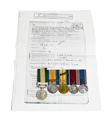 Lot 2049 - A First World War and Inter-War Group of Five Medals to Gerald Charles Routh Herdon, comprising...