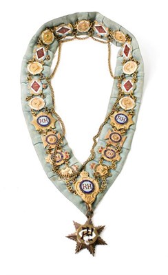 Lot 2064 - A Royal Antedeluvian Order of Buffaloes Collar, in pale blue watered silk, applied with...