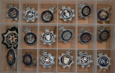 Lot 2070 - A Collection of Fifty Elizabeth II British Senior Police Officer's Cap Badges,  in enamelled...