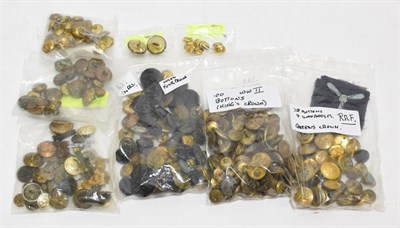 Lot 2096 - A Collection of Approximately Two Hundred and Seventy British Military Buttons, including pre...