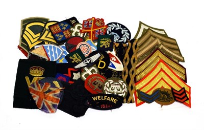 Lot 2100 - A Collection of Approximately Fifty Embroidered Cloth Insignia, including formation patches,...