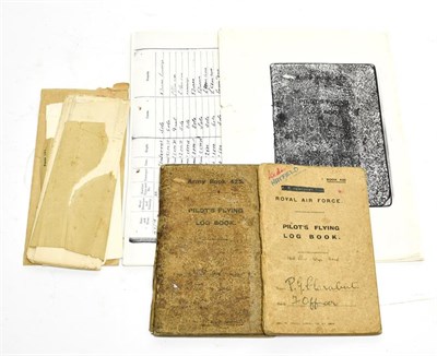 Lot 2103 - Two RFC/RAF Pilot's Flying Log Books, to Flying Officer P.G.Clarabut, the first entry dated...
