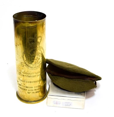 Lot 2111 - A Falklands Islands Brass 105mm Shell Case, engraved with 78 Squadron RAF badge over...