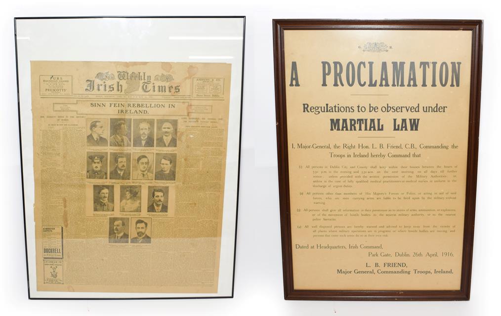 Lot 2112 - The Dublin Easter Uprisings 1916  An Original and Complete Copy of the Weekly Irish Times,...