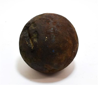 Lot 2114 - A Large Early Iron Cannon Ball, 19cm diameter, some impact marks