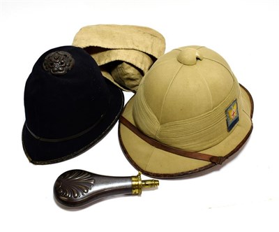 Lot 2151 - A Second World War Wolseley Tropical Pith Helmet, covered in light khaki twill, with six...