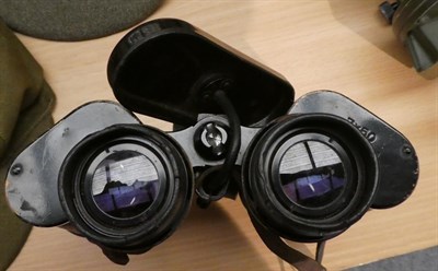 Lot 2165 - A Pair of Second World War German 7X50 Gas Mask Binoculars by Carl Zeiss, Jena, numbered...