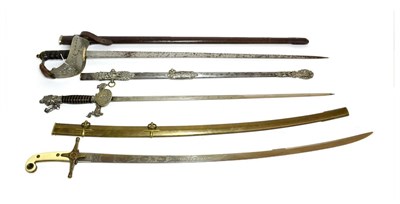 Lot 2200 - An Indian Copy of a General Officer's Mameluke Sabre, with laser etched steel blade, brass hilt...