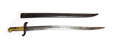 Lot 2201 - A French Model 1842 Yataghan Sword Bayonet, the back edge of the blade engraved Manufre. Impale. de