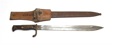 Lot 2205 - A German M98/05 Butcher Bayonet, second pattern, the 36.5cm steel blade stamped with maker's...
