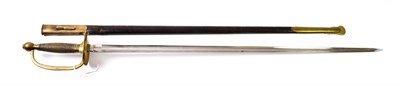 Lot 2207 - A US Model 1840 NCO's Infantry Sword, the 81.5cm single edge fullered steel blade stamped on...