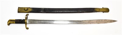 Lot 2211 - A British 1855 Lancaster Sword Bayonet, the 60.5cm quill back steel blade stamped at the...