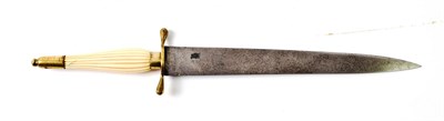 Lot 2216 - An 18th Century German Plug Bayonet, the 29cm single edge damascined steel blade double edged...