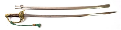 Lot 2223 - A 19th Century Spanish Infantry Officer's Sword, the 77cm single edge plated steel blade with a...
