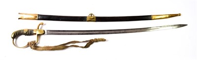Lot 2224 - A Late 19th Century Prussian 'Dove-Head' Officer's Sword, the 71cm single edge fullered steel blade