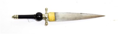 Lot 2228 - A 19th Century Plug Bayonet, the 20cm spear point steel blade double edged for the last 10cm,...