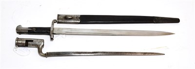 Lot 2237 - A British Pattern 1887 Mk.I Sword Bayonet, the 46.5cm steel blade with various markings...