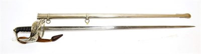 Lot 2245 - An Edward VII 1897 Pattern Infantry Officer's Levee Sword, the 82cm fullered steel blade etched...