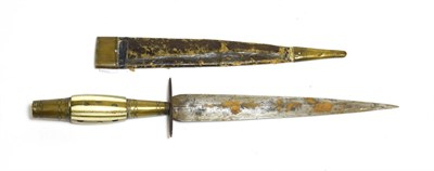 Lot 2262 - A 19th Century North African Dagger, with 18.5cm spear point steel blade, elongated diamond...