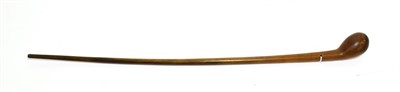 Lot 2267 - A Late 19th Century Zulu Chief's Rhinoceros Horn Walking Stick, with offset ovoid grip, the...