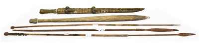 Lot 2272 - An Early 20th Century Papua New Guinea Palm Wood Sword Club, of flattened diamond section, one side