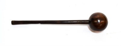 Lot 2282 - A Late 19th Century Zulu  ''Executioner's'' Knobkerry, of lignum vitae, with large globular...