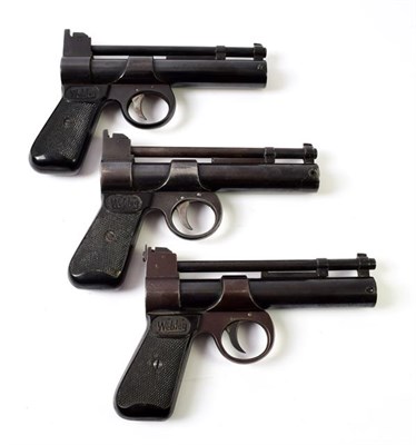 Lot 2305 - PURCHASER MUST BE 18 YEARS OF AGE OR OVER Three Webley Junior .177 Calibre Air Pistols, with...