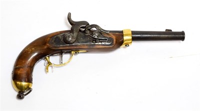 Lot 2317 - A Potsdam 1851 Percussion Cavalry Pistol, 18 bore, the 23cm round barrel with ringed muzzle and...