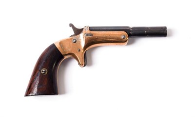 Lot 2340 - A Stevens 'Old Model' Rimfire Pocket Pistol, the 7.5cm round  blued steel barrel octagonal at...