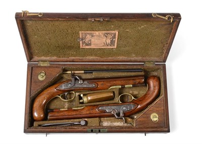 Lot 2348 - A Pair of Late 18th/Early 19th Century Officer's 20 Bore Percussion Pistols by H W Mortimer,...