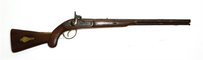 Lot 2354 - An Indian Percussion Carbine, the 60cm earlier steel three stage barrel with reeded and ringed...