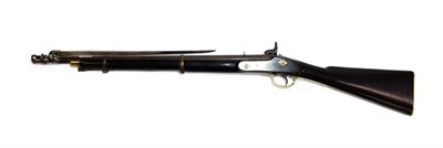 Lot 2367 - A Victorian Tower Two Band Artillery Percussion Carbine, the 63cm steel barrel with numerous...