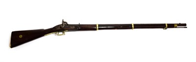 Lot 2368 - A 19th Century Three Band Percussion Sepoy Musket, with 91cm round steel barrel, plain lock...
