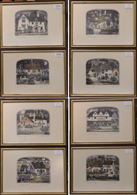 Lot 1019 - Graham Clarke (b.1941) A set of eight signed and numbered etchings from the Outside Inns series, to