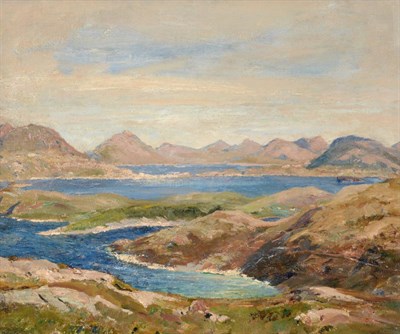 Lot 1022 - Herbert Royle (1870-1958)  An extensive view of the Highlands in Summer  Signed, oil on canvas,...