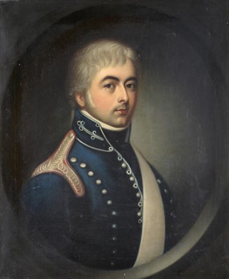 Lot 1044 - Follower of Lemuel Francis Abbott (1760-1802) Portrait of Colonel Plunkett in a feigned oval Oil on