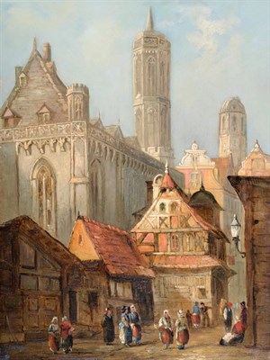 Lot 1054 - Henry Thomas Schafer (1854-1915) ''Abbeville, Normandy'' Signed and inscribed, oil on canvas,...