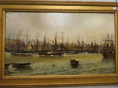 Lot 1061 - **Shearer (19th century)  Boats in a harbour  Indistinctly signed and dated 1886, oil on...