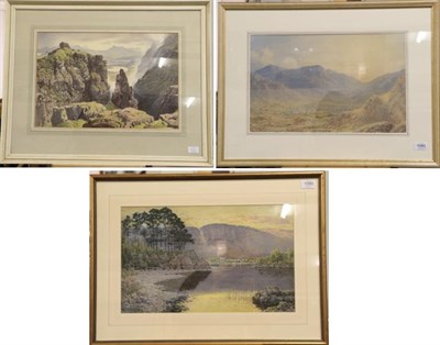 Lot 1080 - Arthur Suker (1857-1940) Friars Crag Signed, watercolour heightened with white, together with a...