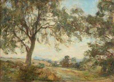 Lot 1083 - Sir James Lawton-Wingate (1846-1924) ''Near Gargunnock'' Signed, oil on canvas, 25cm by 35.5cm