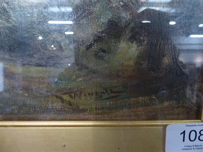 Lot 1083 - Sir James Lawton-Wingate (1846-1924) ''Near Gargunnock'' Signed, oil on canvas, 25cm by 35.5cm